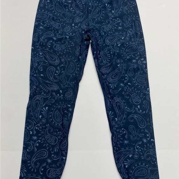 Sweaty Betty Zero Gravity 7/8 Leggings Mesh insert W SM Blue Paisley - Picture 1 of 12